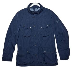 Hackett London Men’s Navy Velo-Speed Field Jacket Hood 4 Pocket Front Lined